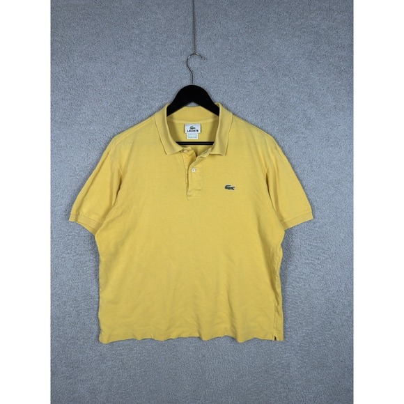 Lacoste Other - Lacoste Men's Polo Shirt Short Sleeve 100% Cotton Yellow Size 5 (L)